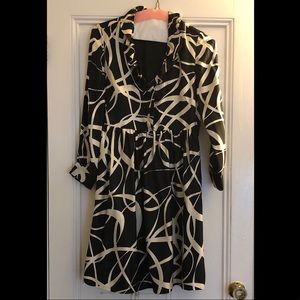 J. Crew Black & White Geometric Silk Dress Sz 8